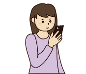 スマホで問い合せするイラスト
