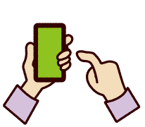 スマホで問い合せするイラスト