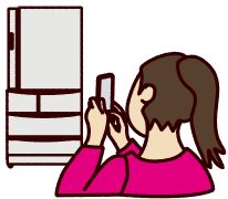 スマホで撮影するイラスト