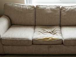 ソファーのクッションのへたり