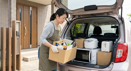 車に売りたいアイテムを入れる