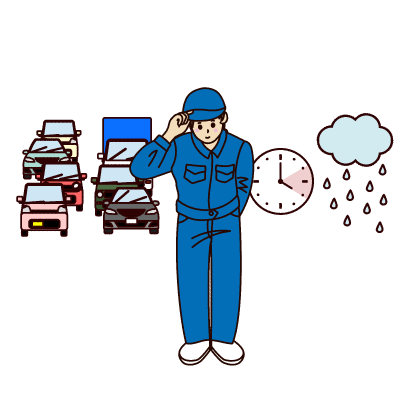 お願いする男性スタッフのイラスト